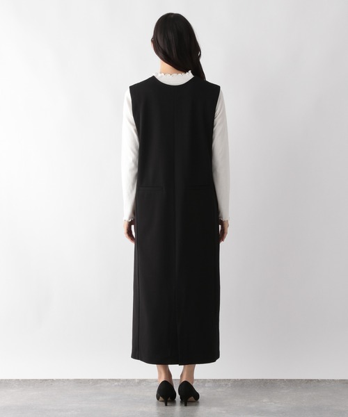 【セール】スゴラクストレッチＶネックジャンスカ/970903（ジャンパースカート）｜GLOBAL WORK（グローバルワーク）