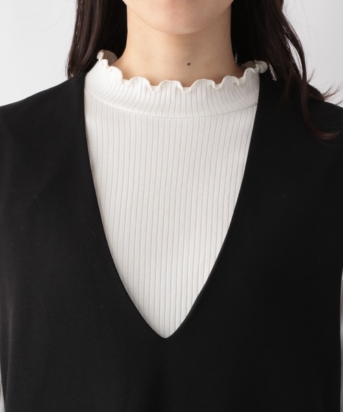 【セール】スゴラクストレッチＶネックジャンスカ/970903（ジャンパースカート）｜GLOBAL WORK（グローバルワーク）