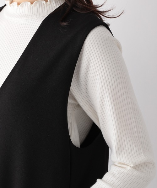 【セール】スゴラクストレッチＶネックジャンスカ/970903（ジャンパースカート）｜GLOBAL WORK（グローバルワーク）