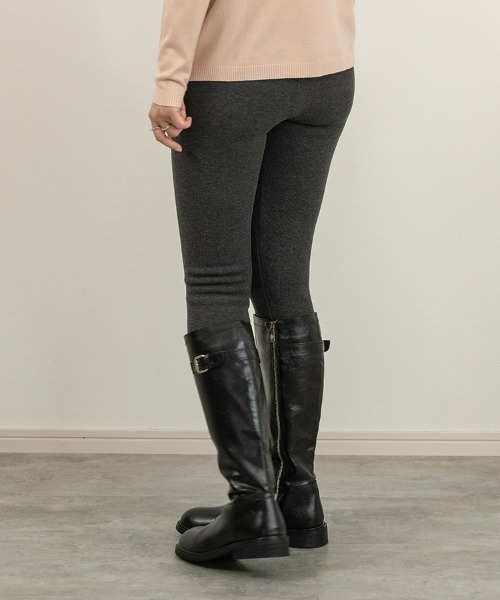 裏起毛レギンス 裏起毛のあるハイウエストリブレギンス あったかパンツ