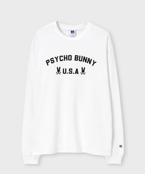 サイコバニー ホワイト 長袖シャツ 刺繍 psycho bunny サイコバニー