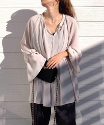 Q | ジョーゼット2wayスキッパーブラウス(シャツ/ブラウス)