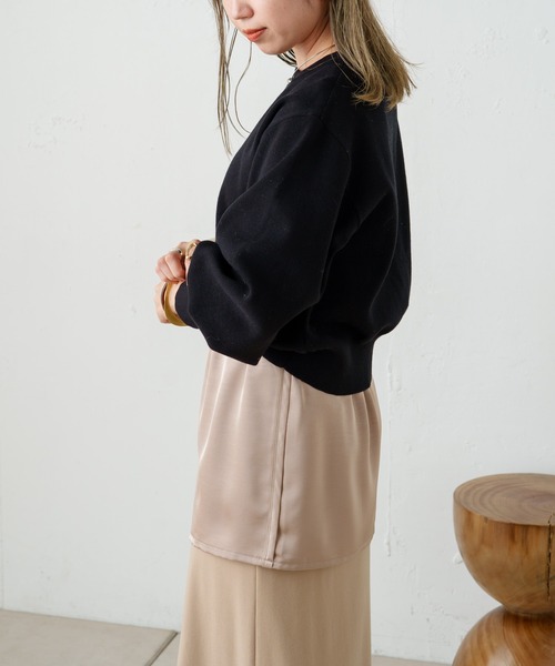 Omekashi（オメカシ）の「総針パフニット（ニット/セーター・レディース・ブルー/グレー/ブラック/オフホワイト・FREE）」の12枚目の写真