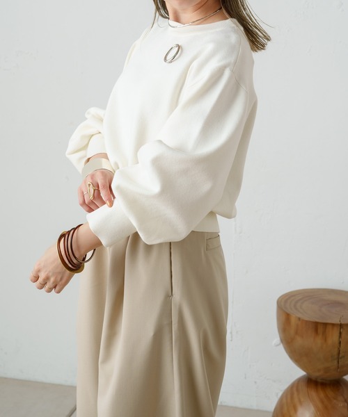 Omekashi（オメカシ）の「総針パフニット（ニット/セーター・レディース・ブルー/グレー/ブラック/オフホワイト・FREE）」の22枚目の写真