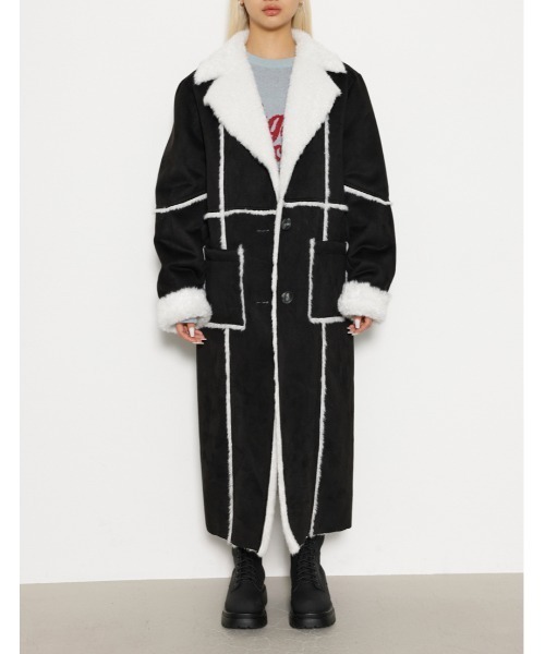 LAGUA GEM(ラグアジェム)の「WARM LONG フェイクムートンコート(ムートンコート・レディース・グレー/ブラック・FREE)」の13枚目の写真