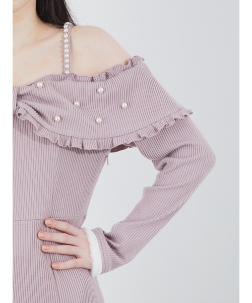 Ank Rouge（アンクルージュ）の「オフショルリボンお姉さんワンピース（ワンピース・レディース・ブラック/ホワイト/ピンク・M）」の7枚目の写真