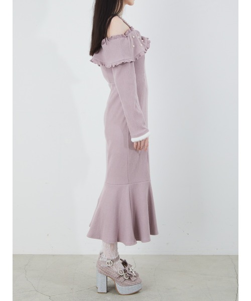 Ank Rouge（アンクルージュ）の「オフショルリボンお姉さんワンピース（ワンピース・レディース・ブラック/ホワイト/ピンク・M）」の8枚目の写真