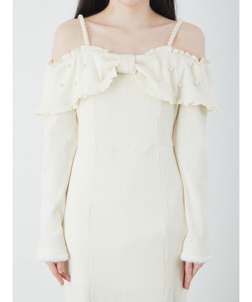 Ank Rouge（アンクルージュ）の「オフショルリボンお姉さんワンピース（ワンピース・レディース・ブラック/ホワイト/ピンク・M）」の12枚目の写真