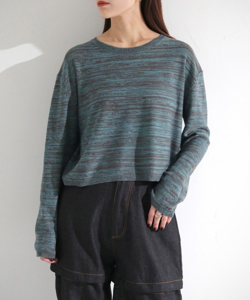 cheriella（シェリエラ）の「【cheriella】WEB限定メランジニット（ニット/セーター・レディース・グレー/ブルー/ミント・M）」の2枚目の写真