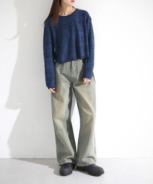 cheriella(シェリエラ)の「【cheriella】WEB限定メランジニット(ニット/セーター・レディース・グレー/ブルー/ミント・M)」の14枚目の写真