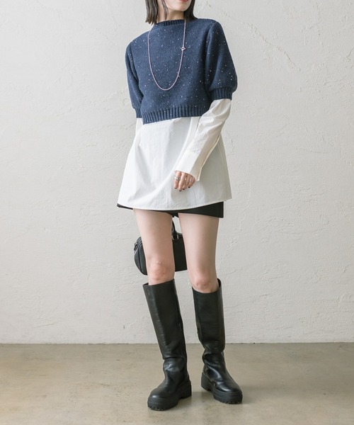 mystic（ミスティック）の「ラメニットシャツセット（アンサンブル・レディース・ネイビー/アイボリー・FREE）」の10枚目の写真