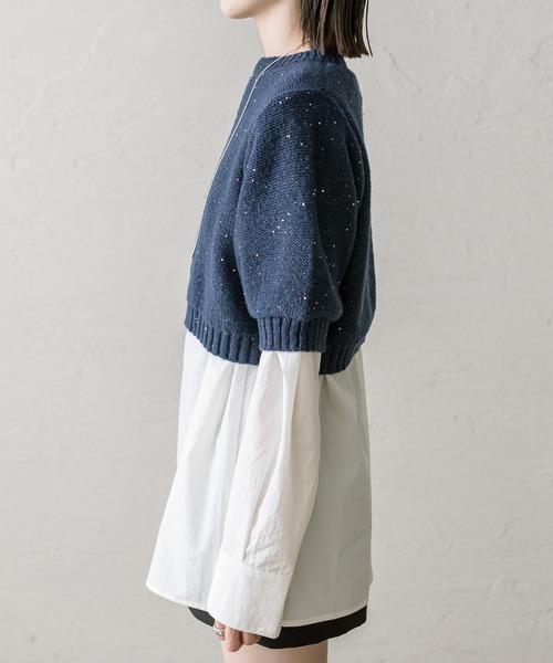 mystic（ミスティック）の「ラメニットシャツセット（アンサンブル・レディース・ネイビー/アイボリー・FREE）」の20枚目の写真