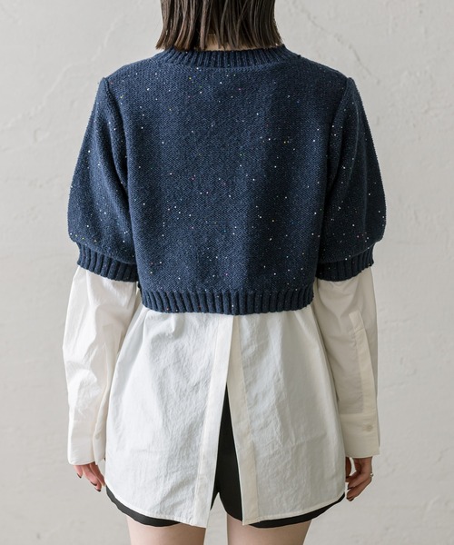 mystic（ミスティック）の「ラメニットシャツセット（アンサンブル・レディース・ネイビー/アイボリー・FREE）」の21枚目の写真