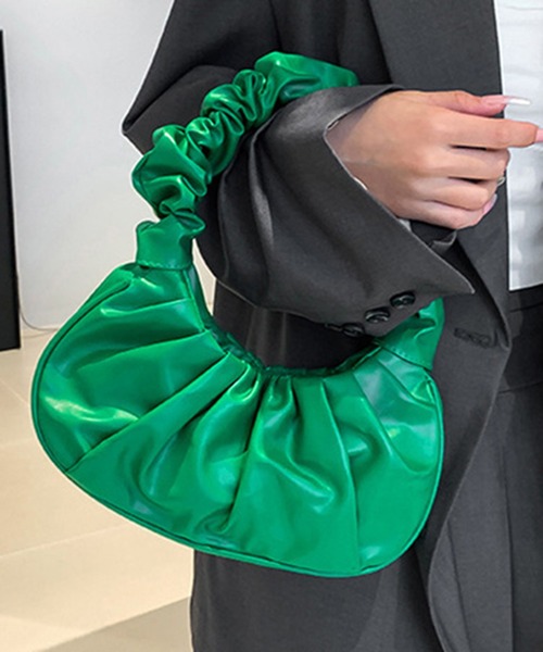 STYLEBLOCK(スタイルブロック)の「クシュクシュデザインミニバッグ(ハンドバッグ・レディース・オレンジ/スカイブルー/レッド/シルバー/パープル/ブルー/ブラック/グリーン/カーキ/ゴールド/イエロー/ブラウン/ピンク/ベージュ/ホワイト・FREE)」の6枚目の写真