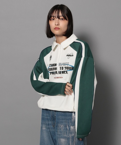 Anui（アニュイ）の「【UNISEX/2サイズ展開】ゲームポロシャツ（ポロシャツ・レディース・オフホワイト/ブラック・SMALL/MEDIUM）」の6枚目の写真