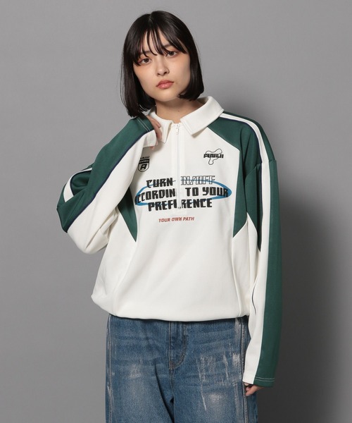 Anui（アニュイ）の「【UNISEX/2サイズ展開】ゲームポロシャツ（ポロシャツ・レディース・オフホワイト/ブラック・SMALL/MEDIUM）」の10枚目の写真