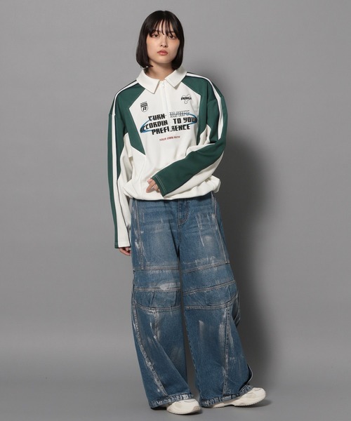 Anui（アニュイ）の「【UNISEX/2サイズ展開】ゲームポロシャツ（ポロシャツ・レディース・オフホワイト/ブラック・SMALL/MEDIUM）」の9枚目の写真