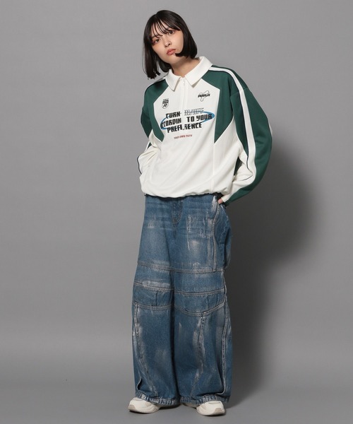 Anui（アニュイ）の「【UNISEX/2サイズ展開】ゲームポロシャツ（ポロシャツ・レディース・オフホワイト/ブラック・SMALL/MEDIUM）」の7枚目の写真