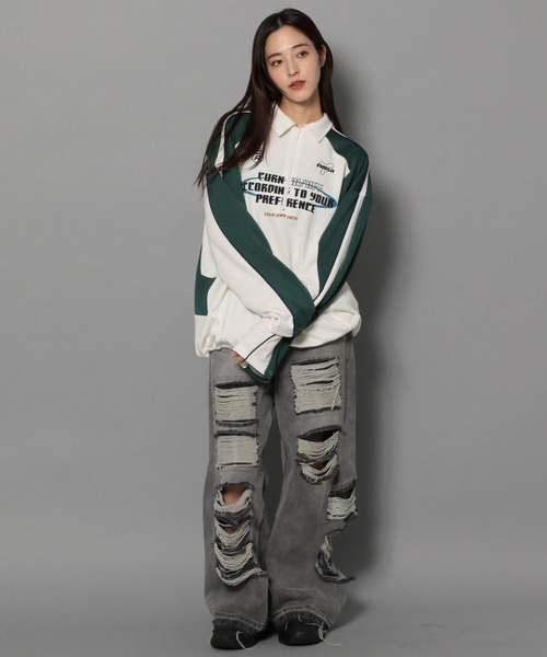 Anui（アニュイ）の「【UNISEX/2サイズ展開】ゲームポロシャツ（ポロシャツ・レディース・オフホワイト/ブラック・SMALL/MEDIUM）」の13枚目の写真