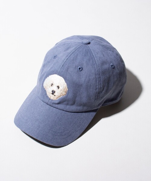 GLOSTER（グロスター）の「【GLOSTER/グロスター】WASHED DOG embroidery CAP キャップ 刺繍（キャップ・メンズ・チャコールグレー/インディゴブルー/グリーン/グレイッシュベージュ・FREE）」の4枚目の写真