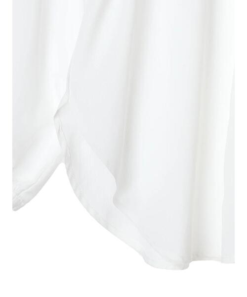 earth music&ecology（アースミュージックアンドエコロジー）の「SET2点ニットビスチェ+ノーカラーシャツ（チュニック・レディース・サックスブルー/オフホワイト/ストライプ・FREE）」の15枚目の写真