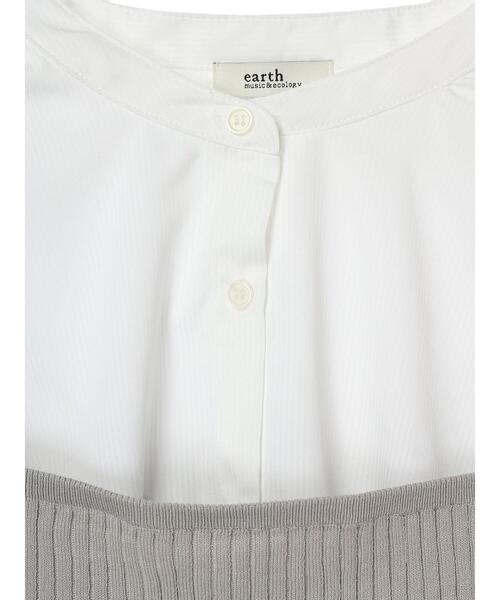 earth music&ecology（アースミュージックアンドエコロジー）の「SET2点ニットビスチェ+ノーカラーシャツ（チュニック・レディース・サックスブルー/オフホワイト/ストライプ・FREE）」の17枚目の写真