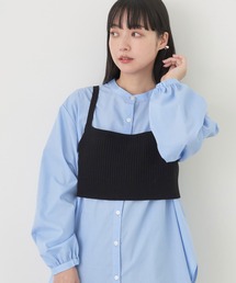 earth music&ecology | SET2点ニットビスチェ＋ノーカラーシャツ(チュニック)