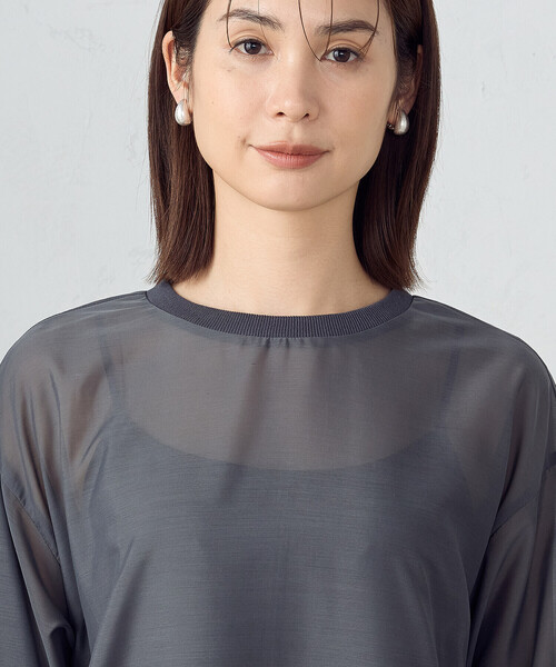 COMME CA ISM（コムサイズム）の「シアー ワンピース（ワンピース・レディース・ライトグレー/チャコール・FREE）」の9枚目の写真