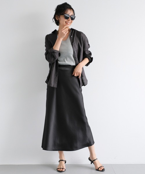 BARNYARDSTORM（バンヤードストーム）の「BARNYARDSTORM / ヴィンテージサテンスカート（スカート・レディース・ベージュ/ブラック/オフホワイト・0/1）」の6枚目の写真