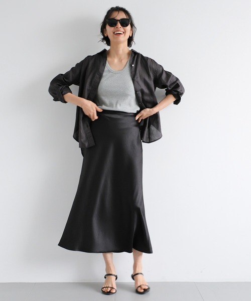 BARNYARDSTORM（バンヤードストーム）の「BARNYARDSTORM / ヴィンテージサテンスカート（スカート・レディース・ベージュ/ブラック/オフホワイト・0/1）」の7枚目の写真