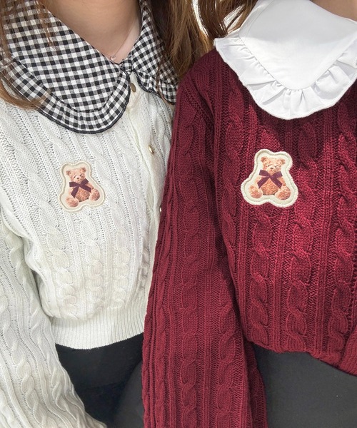 14'アプ♡フリル袖ビジュー襟シャツ PICCIN PERLA ブラウス シャツ 襟ビジュー長袖シャツ レディース