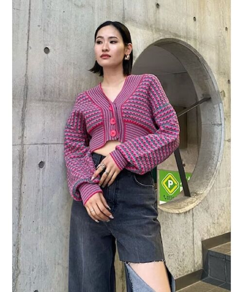 EVRIS(エヴリス)の「ミックスショートニットカーディガン(カーディガン/ボレロ・レディース・ピンク/グリーン/パープル・FREE)」の20枚目の写真