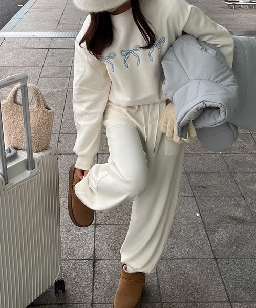 RiLi（リリ）の「リボン刺繍スウェット【RL】（スウェット・レディース・グレー/レッド/アイボリー・FREE）」の16枚目の写真