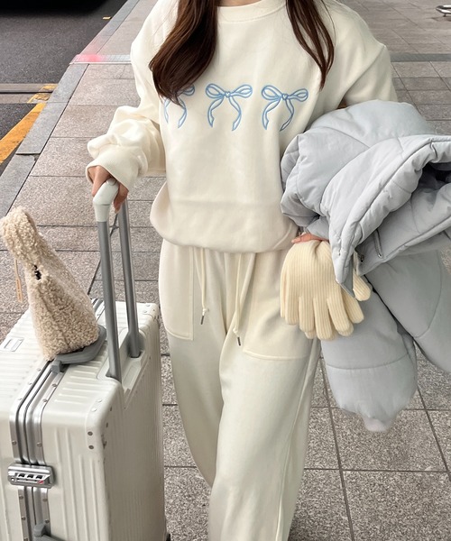 RiLi（リリ）の「リボン刺繍スウェット【RL】（スウェット・レディース・グレー/レッド/アイボリー・FREE）」の14枚目の写真
