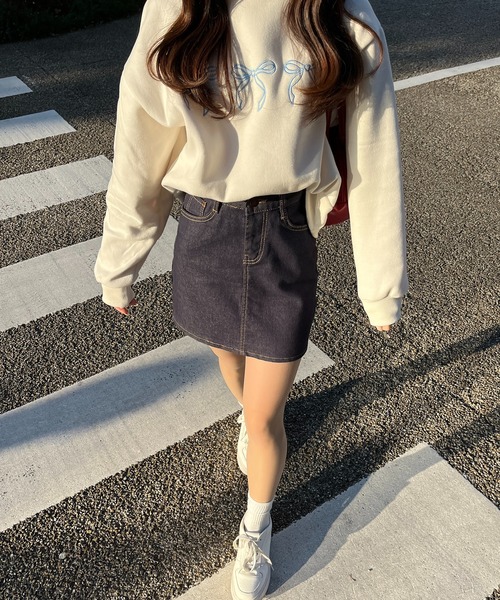 RiLi（リリ）の「リボン刺繍スウェット【RL】（スウェット・レディース・グレー/レッド/アイボリー・FREE）」の18枚目の写真