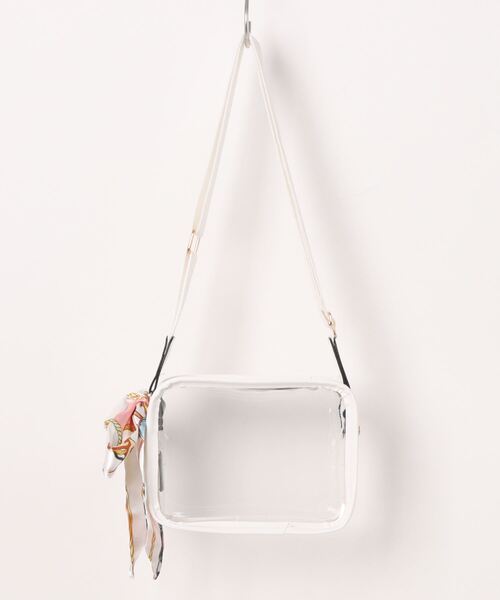styiro（スタイロ）の「クリアショルダーバッグ/スカーフ付き（ショルダーバッグ・レディース・ホワイト/ブラック・FREE）」の3枚目の写真