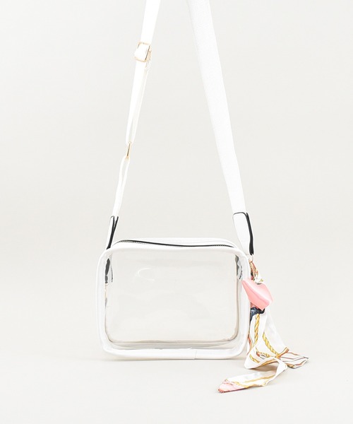 styiro（スタイロ）の「クリアショルダーバッグ/スカーフ付き（ショルダーバッグ・レディース・ホワイト/ブラック・FREE）」の7枚目の写真