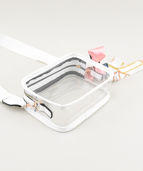 styiro（スタイロ）の「クリアショルダーバッグ/スカーフ付き（ショルダーバッグ・レディース・ホワイト/ブラック・FREE）」の8枚目の写真