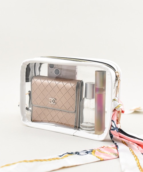 styiro（スタイロ）の「クリアショルダーバッグ/スカーフ付き（ショルダーバッグ・レディース・ホワイト/ブラック・FREE）」の11枚目の写真