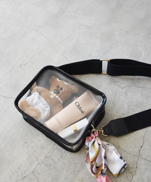 styiro（スタイロ）の「クリアショルダーバッグ/スカーフ付き（ショルダーバッグ・レディース・ホワイト/ブラック・FREE）」の14枚目の写真