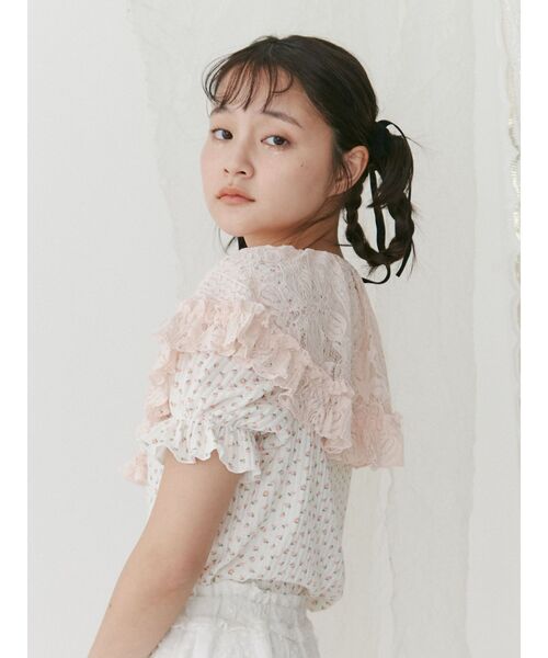 merry jenny(メリージェニー)の「flowerレースフリルカラー(付け襟・レディース・オフホワイト/ブラック/ピンク・FREE)」の6枚目の写真