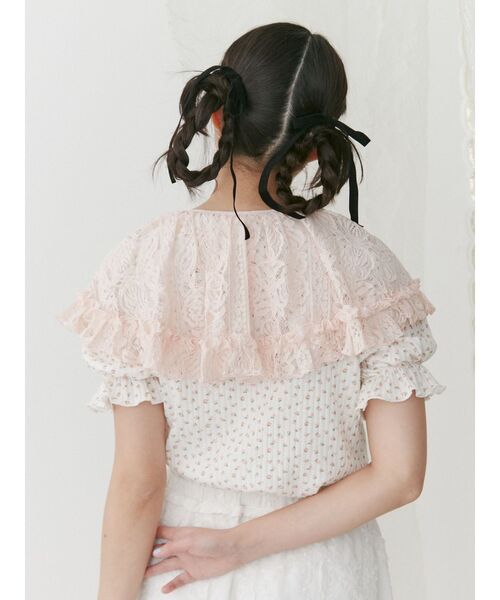 merry jenny(メリージェニー)の「flowerレースフリルカラー(付け襟・レディース・オフホワイト/ブラック/ピンク・FREE)」の7枚目の写真