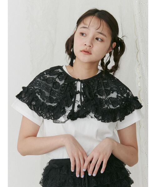 merry jenny(メリージェニー)の「flowerレースフリルカラー(付け襟・レディース・オフホワイト/ブラック/ピンク・FREE)」の10枚目の写真