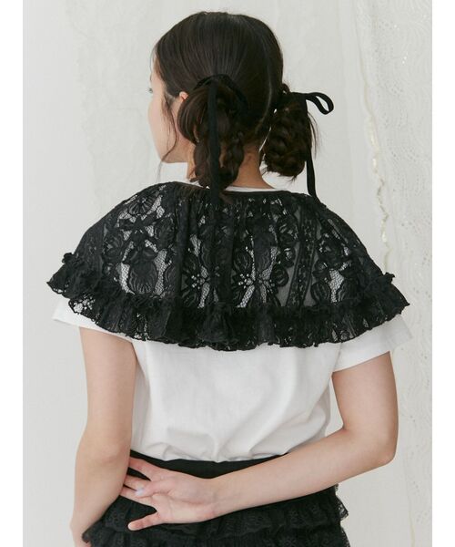 merry jenny(メリージェニー)の「flowerレースフリルカラー(付け襟・レディース・オフホワイト/ブラック/ピンク・FREE)」の11枚目の写真