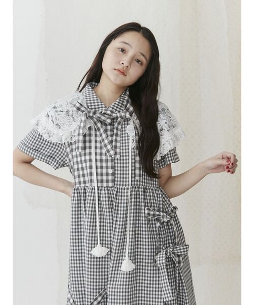 merry jenny(メリージェニー)の「flowerレースフリルカラー(付け襟・レディース・オフホワイト/ブラック/ピンク・FREE)」の16枚目の写真