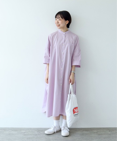 PAR ICI(パーリッシィ)の「スタンドカラーBIGシャツワンピース(シャツワンピース・レディース・ブラック/パープル/グリーン/ブルー・FREE)」の20枚目の写真