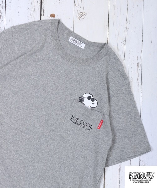 PEANUTS（ピーナッツ）の「PEANUTS PEANUTS ﾎﾟｹｯﾄ付き 半袖Tｼｬﾂ（Tシャツ/カットソー・メンズ・オフホワイト/ブラック/ベージュ/アーミー/杢グレー/ブルー系その他・LL/M/L）」の3枚目の写真