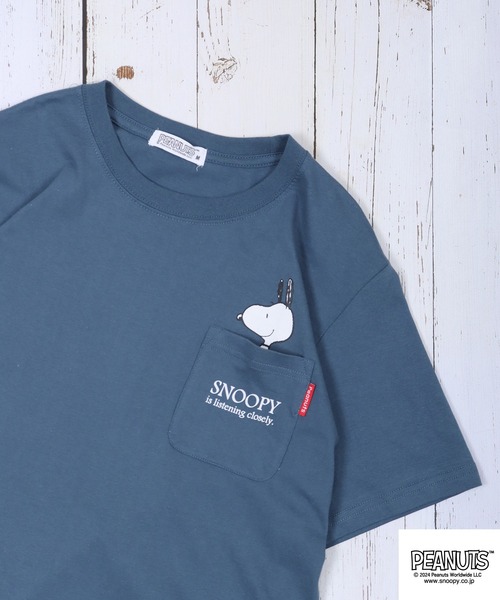 PEANUTS（ピーナッツ）の「PEANUTS PEANUTS ﾎﾟｹｯﾄ付き 半袖Tｼｬﾂ（Tシャツ/カットソー・メンズ・オフホワイト/ブラック/ベージュ/アーミー/杢グレー/ブルー系その他・LL/M/L）」の6枚目の写真