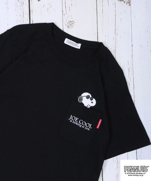 PEANUTS（ピーナッツ）の「PEANUTS PEANUTS ﾎﾟｹｯﾄ付き 半袖Tｼｬﾂ（Tシャツ/カットソー・メンズ・オフホワイト/ブラック/ベージュ/アーミー/杢グレー/ブルー系その他・LL/M/L）」の2枚目の写真