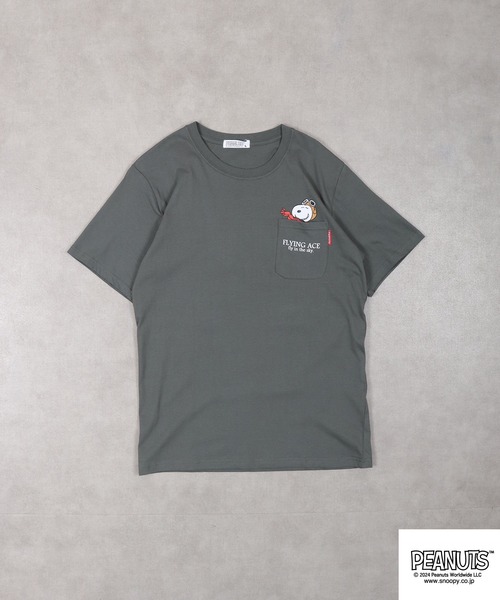 PEANUTS（ピーナッツ）の「PEANUTS PEANUTS ﾎﾟｹｯﾄ付き 半袖Tｼｬﾂ（Tシャツ/カットソー・メンズ・オフホワイト/ブラック/ベージュ/アーミー/杢グレー/ブルー系その他・LL/M/L）」の15枚目の写真